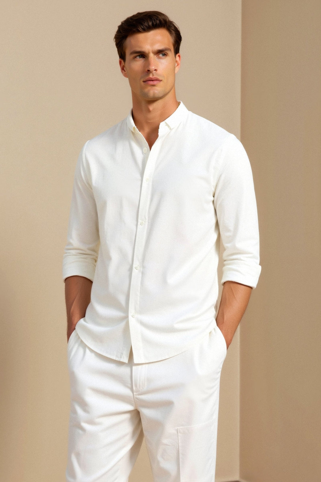 Old Money Cotton Linen Long Sleeve Shirt