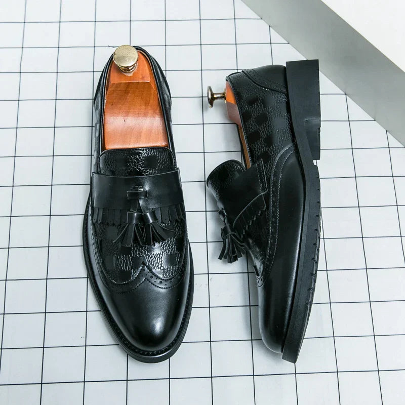 Fabio Gallo Elegant Leather Tassel Brogue Loafers