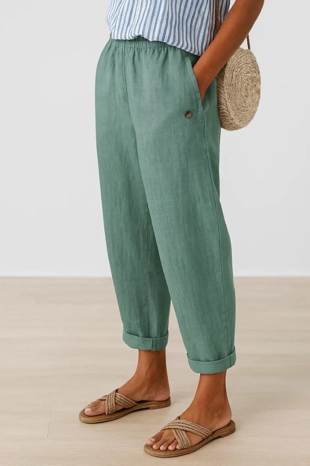 Sharona - Lightweight Linen-Cotton Pants
