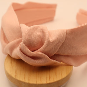 Topknot Headband - Baby Pink Linen