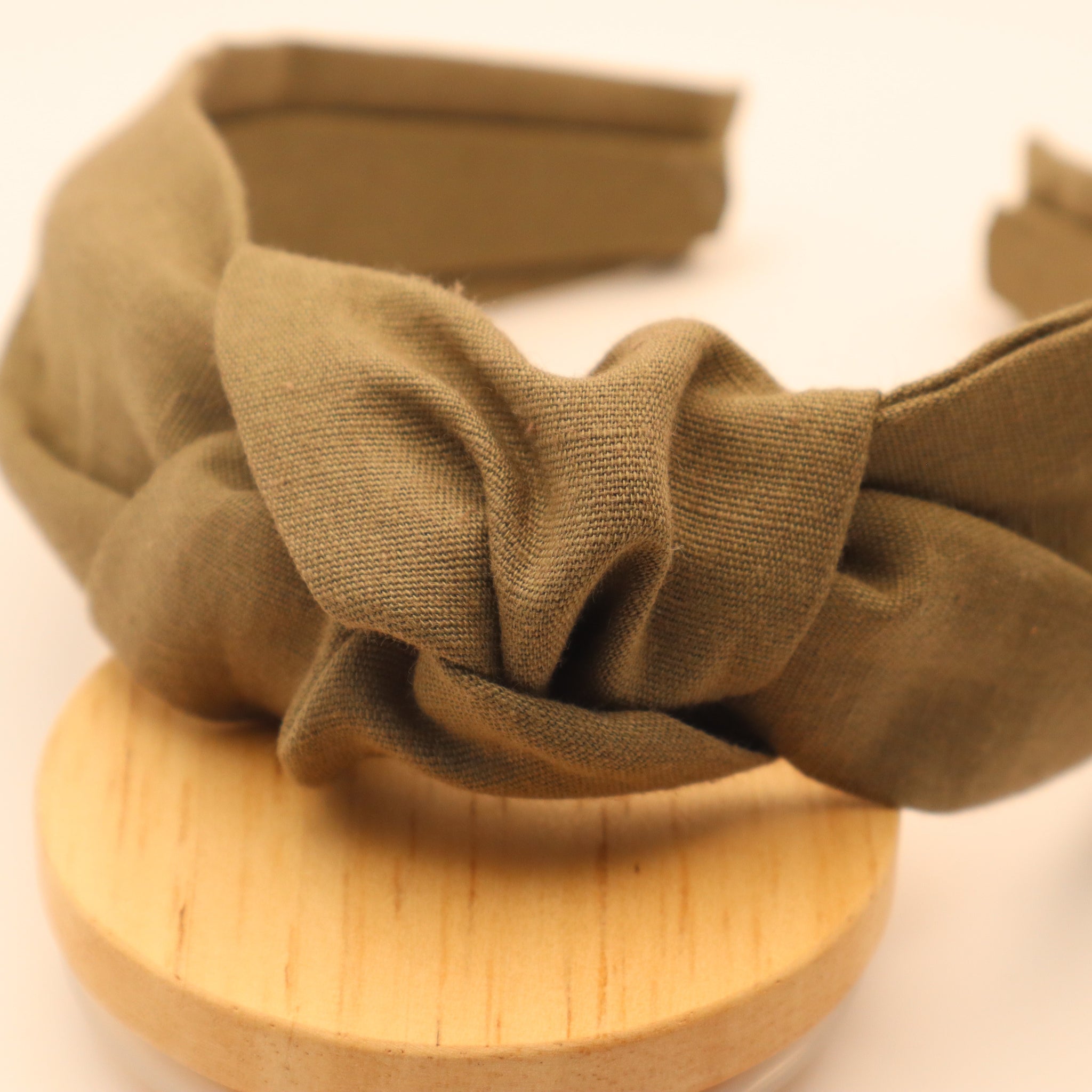 Topknot Headband - Khaki Linen