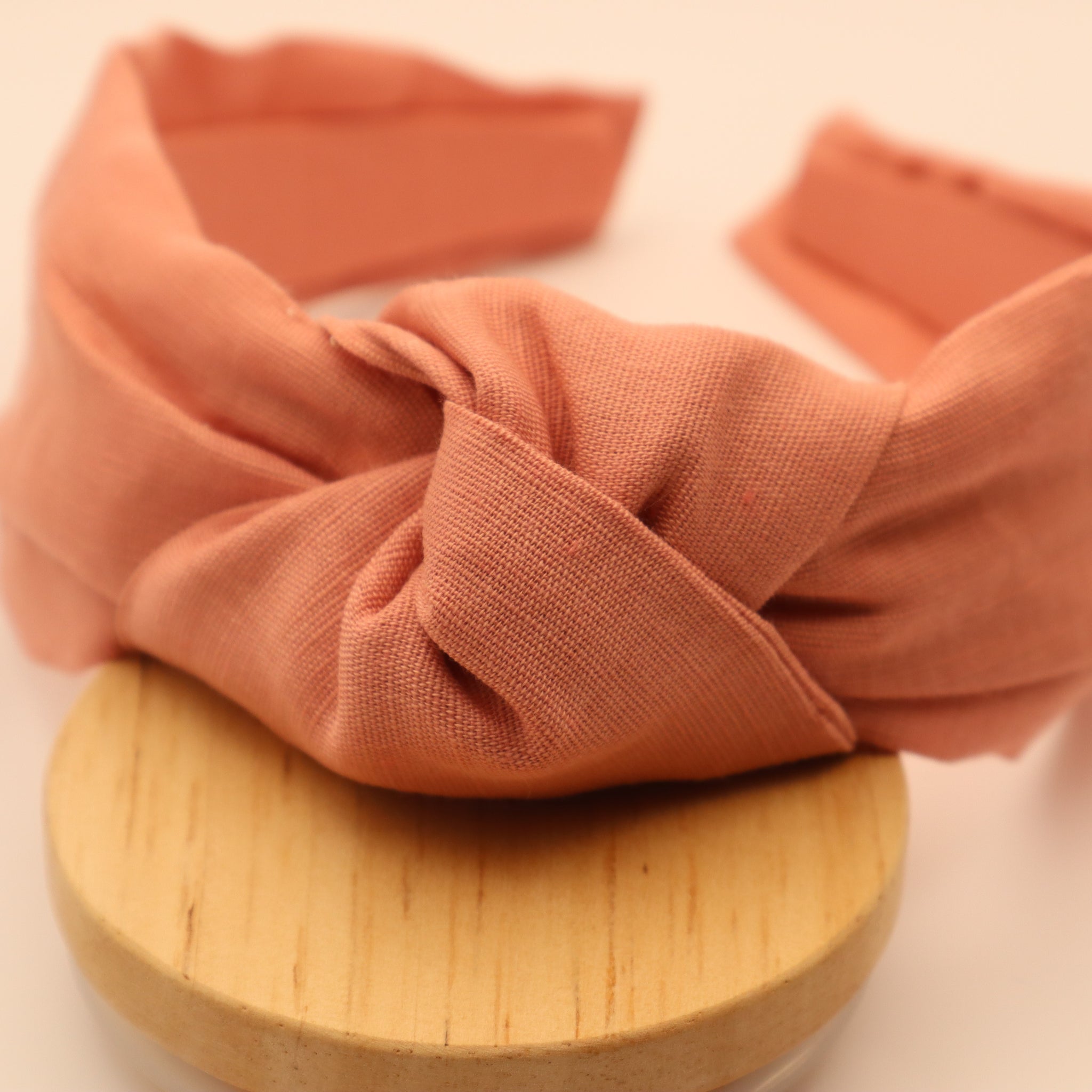 Topknot Headband - Salmon Linen